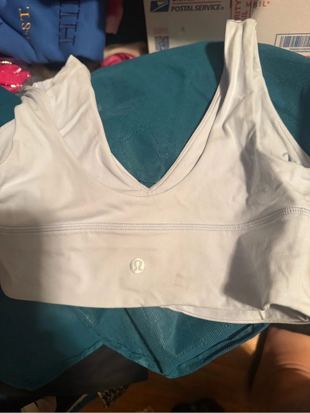 lululemon align V neck bra in light blue no pads EUC Size 6